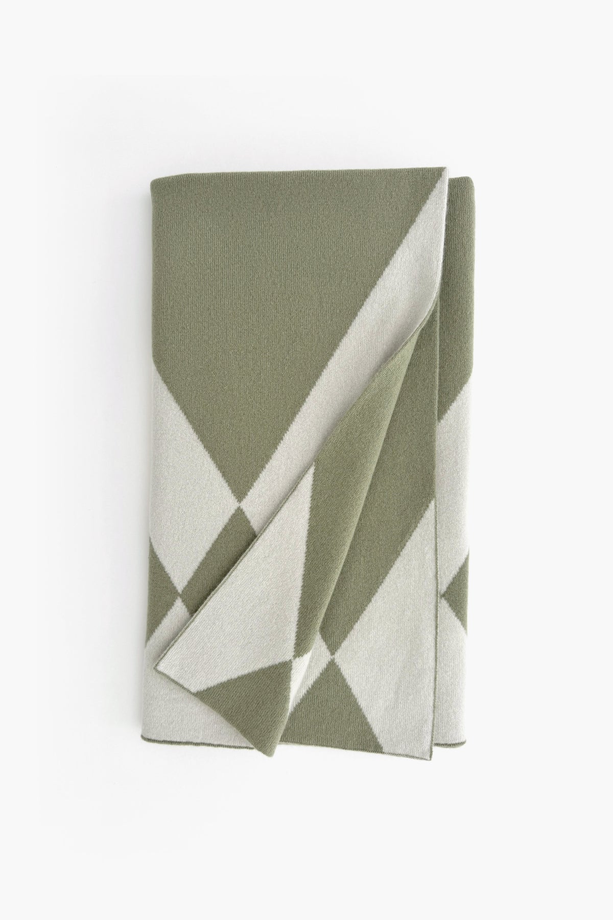 PRE-ORDER Cashmere Baby Blanket Argyle - Algae