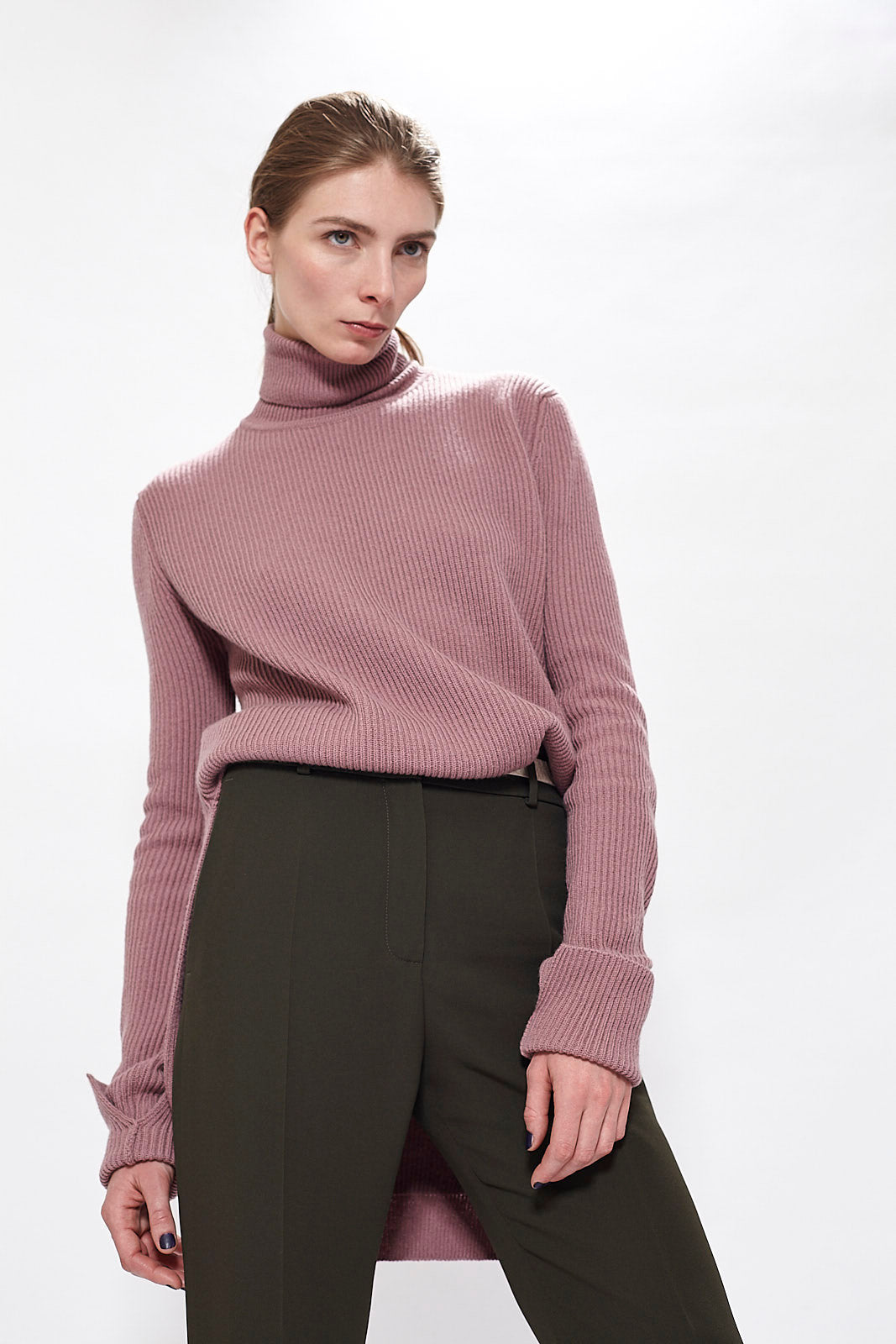 Roll Neck Cashmere Sweater - Dusk