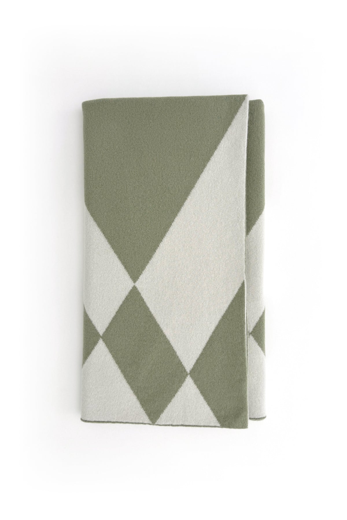 PRE-ORDER Cashmere Baby Blanket Argyle - Algae