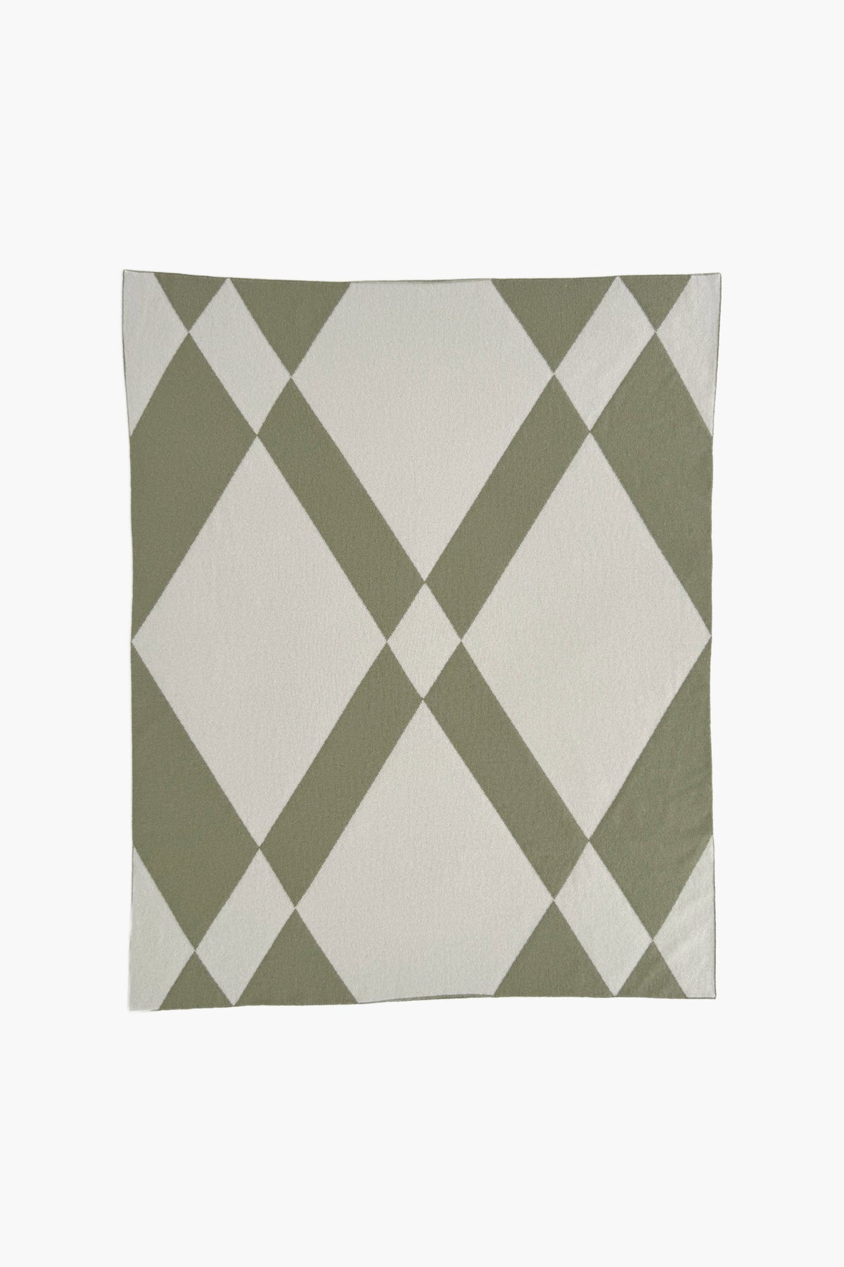 PRE-ORDER Cashmere Baby Blanket Argyle - Algae