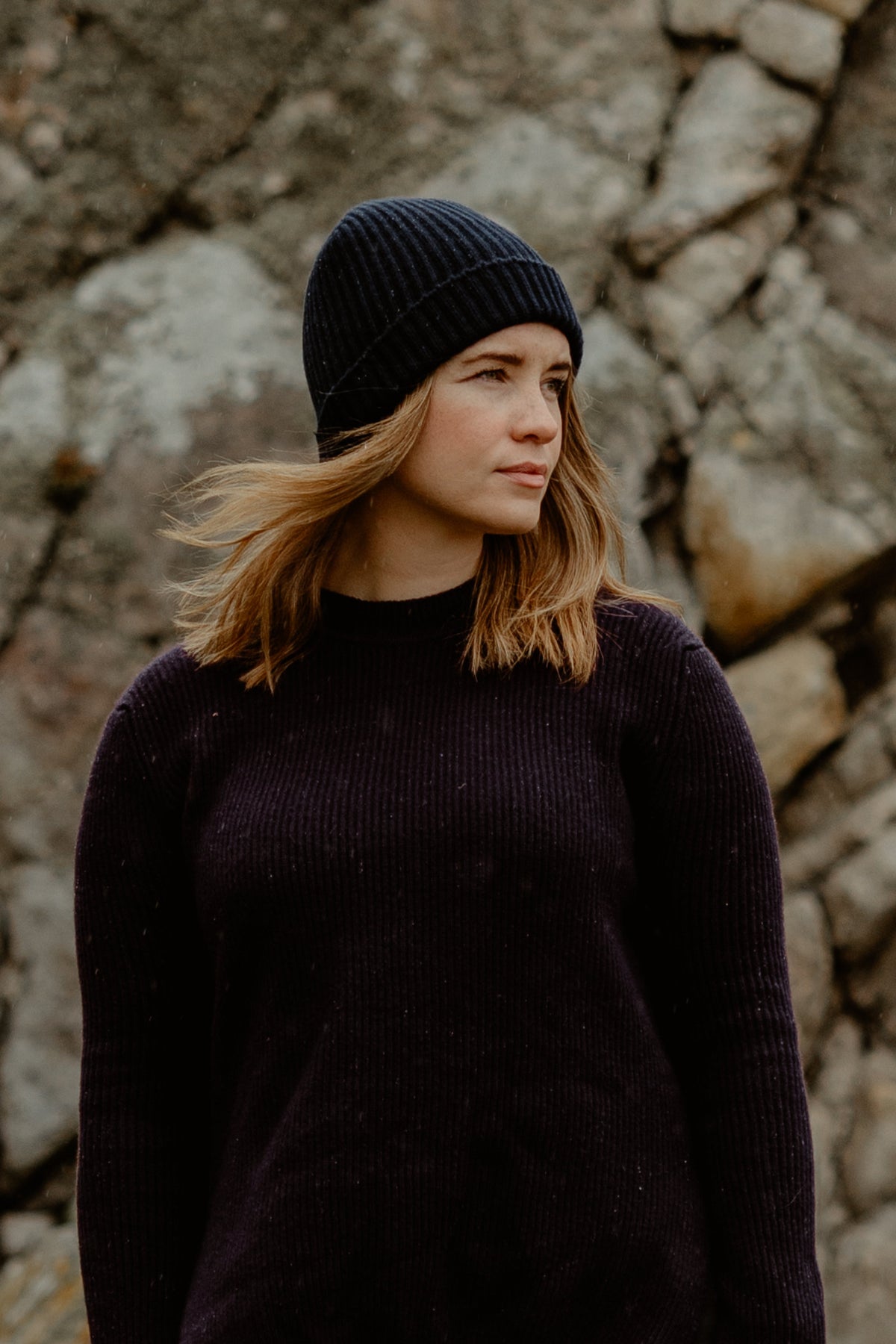 Cashmere Beanie – Navy