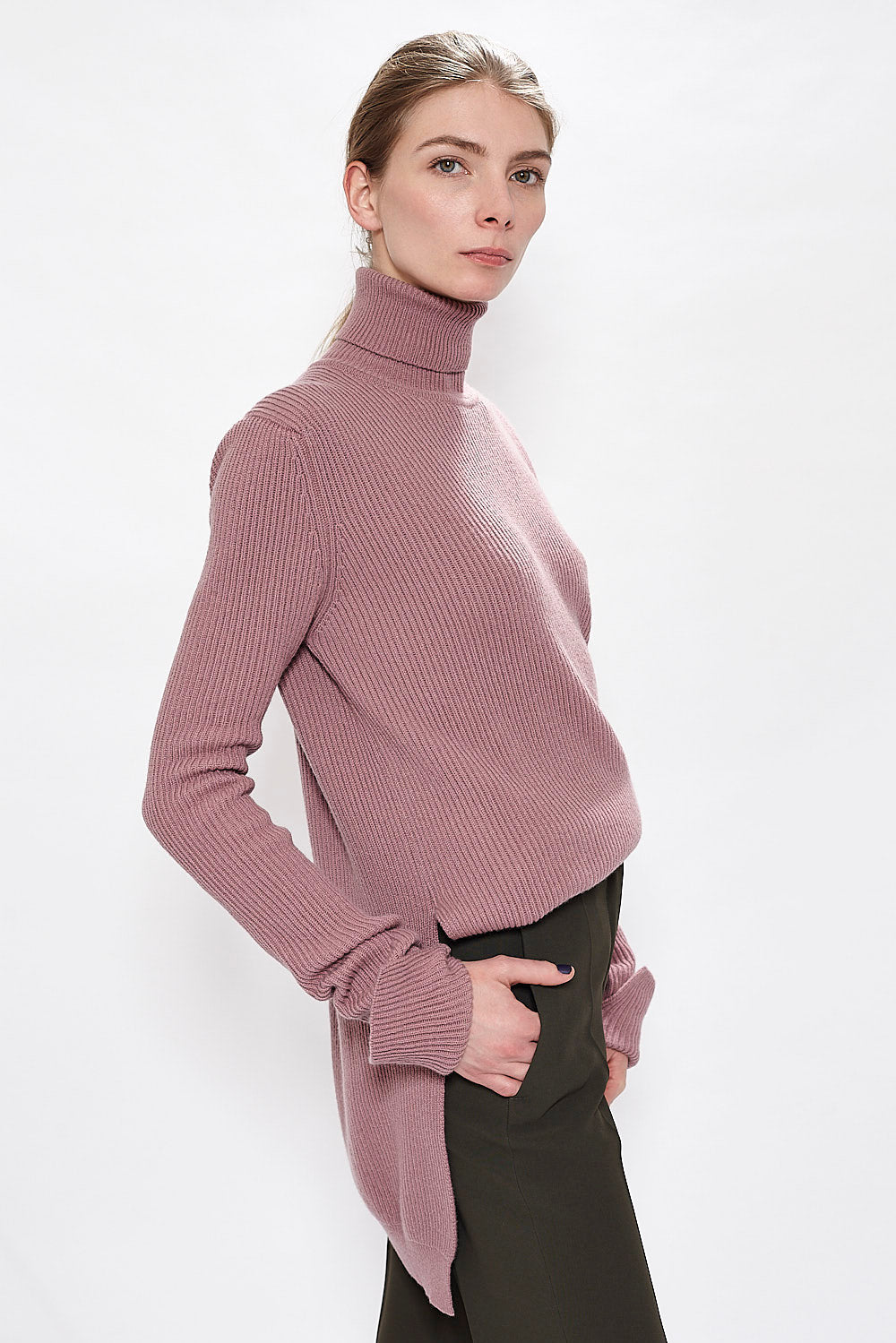 Roll Neck Cashmere Sweater - Dusk