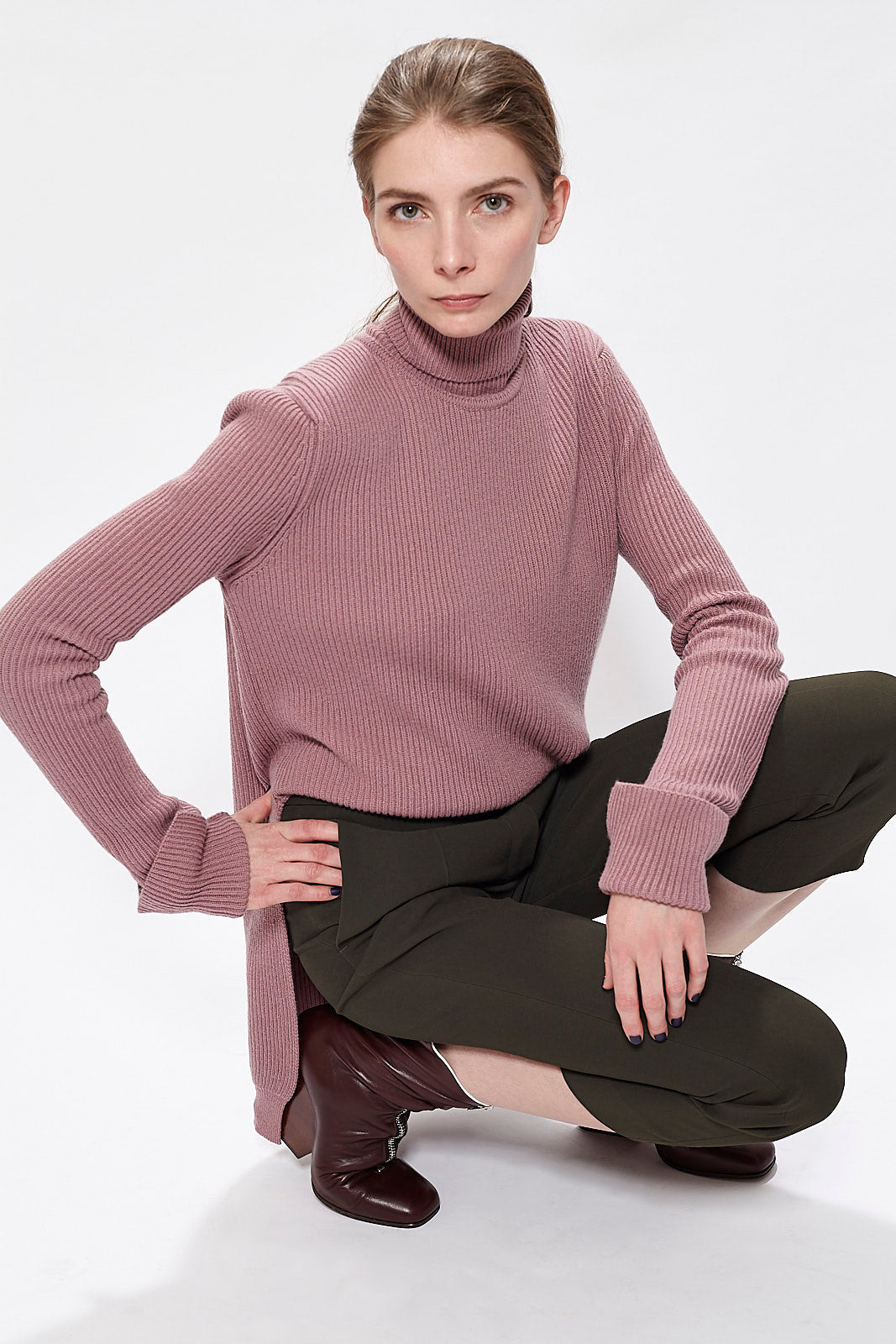 Roll Neck Cashmere Sweater - Dusk