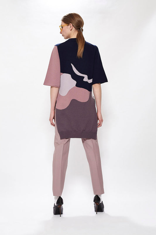 Intarsia Round Neck Cashmere Tee